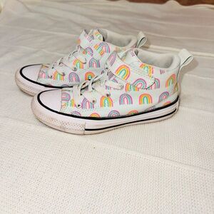 Rainbow Pattern Kids Mid-Top Sneakers
